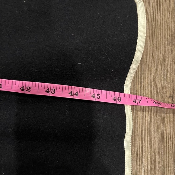 [M]VTG 90s Jaeger Black White Trim Wool Camel Long Trench Coat Belt Robe Style - Picture 4 of 6